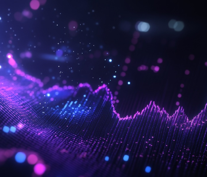 abstract image of overlapping purple sine waves