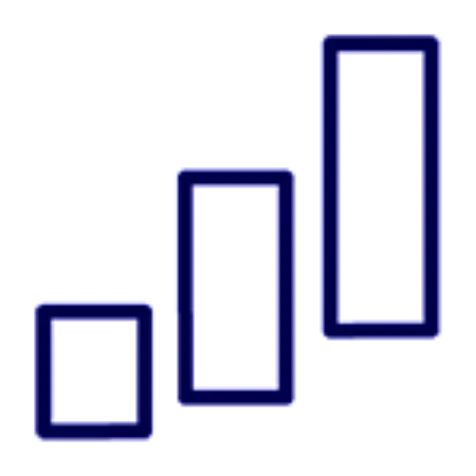 Growing chart bars rising up