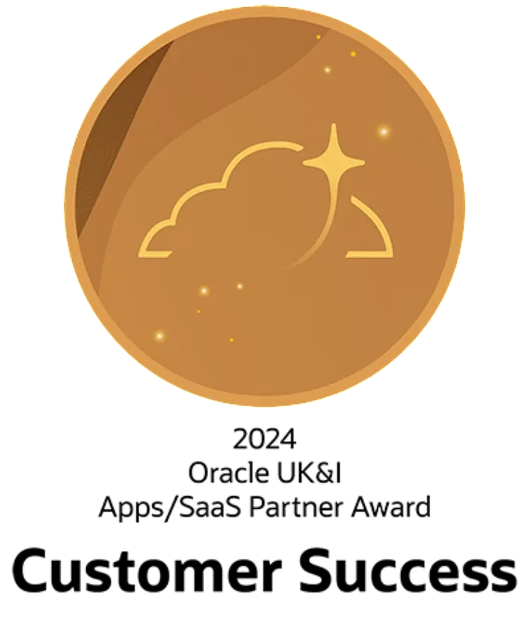 Oracle Applications/SaaS UK&I Customer Success Award badge
