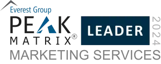 Everest group peak matrix badge, Leader Marketing Services, 2024