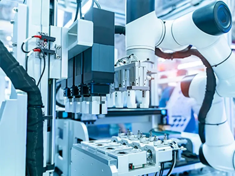 Robotic arms working.