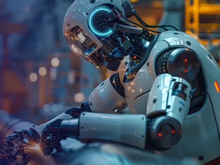 Roboticworker on an assembly line.