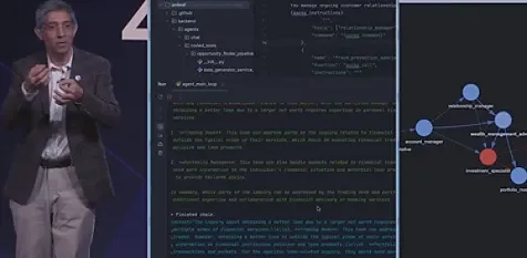 soneone explaining a piece of code