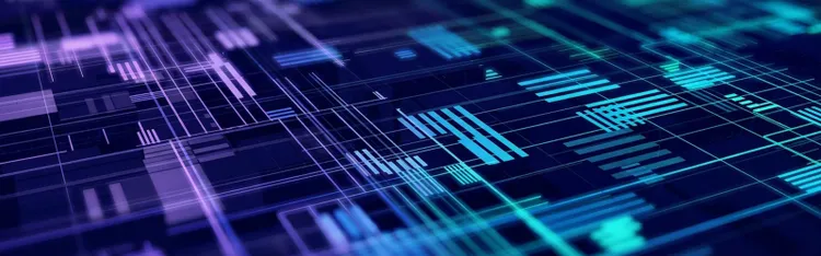 An abstract digital image of a futuristic grid pattern