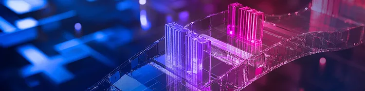 A vibrant blue and pink wave background