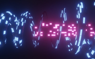 A spiral with blue and pink color