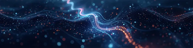 A blue and green fiber optic line illuminated against a dark background, showcasing vibrant colors and intricate patterns.