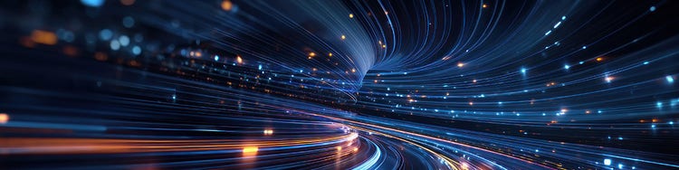 Abstract digital light streaks representing enterprise AI transformation technology