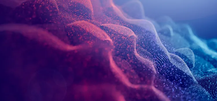 A red and blue color ways are formed with dots.