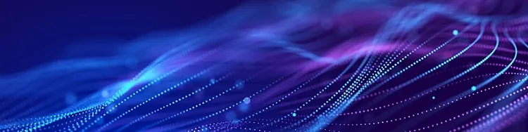 Abstract image of digital wave lines in blue background