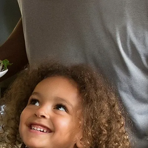 A young girl with father