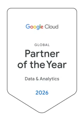 Badge which says Global Partner of the Year Data & analytics 2026