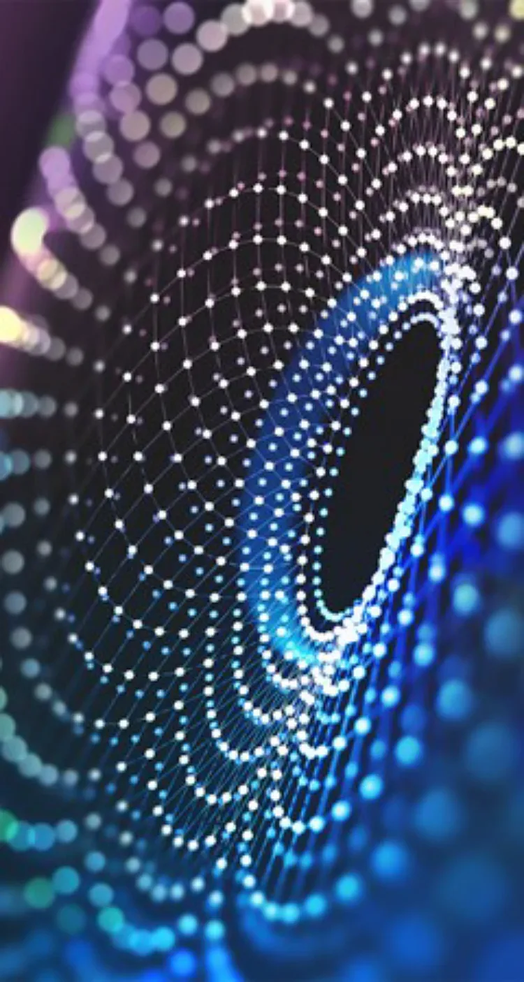 blue vertical circular abstract image