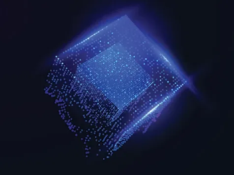 An abstract digital design of an isolated data cube