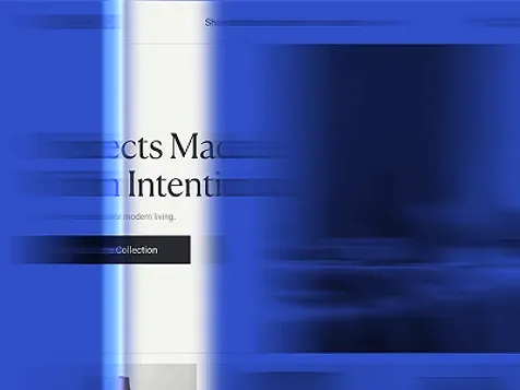 Abstract blue website design with motion blur effect.