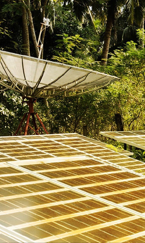 dish antenna on the roof