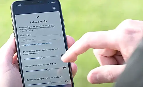 Closeup view of a mobile phone and a hand scrolling on it