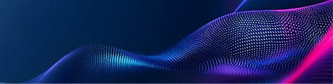 Flowing digital particle wave in blue and pink, symbolising agentic AI readiness and intelligent customer experience.